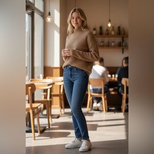 Antonio Melani Women's Camel Sweater Size XS Relax Fit Mock Neck Soft